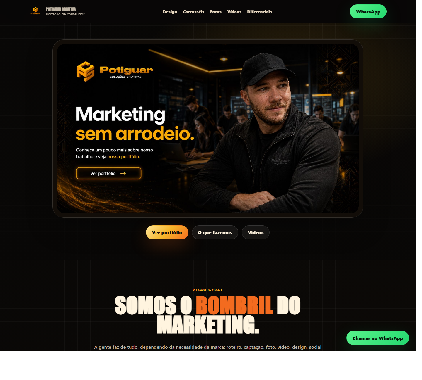 Exemplo de portfólio digital da Potiguar